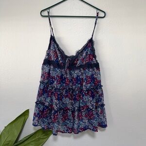 Free People Floral Lace Babydoll Tank
